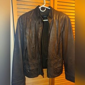 Alfani Women's Medium Faux Leather Bomber Jacket